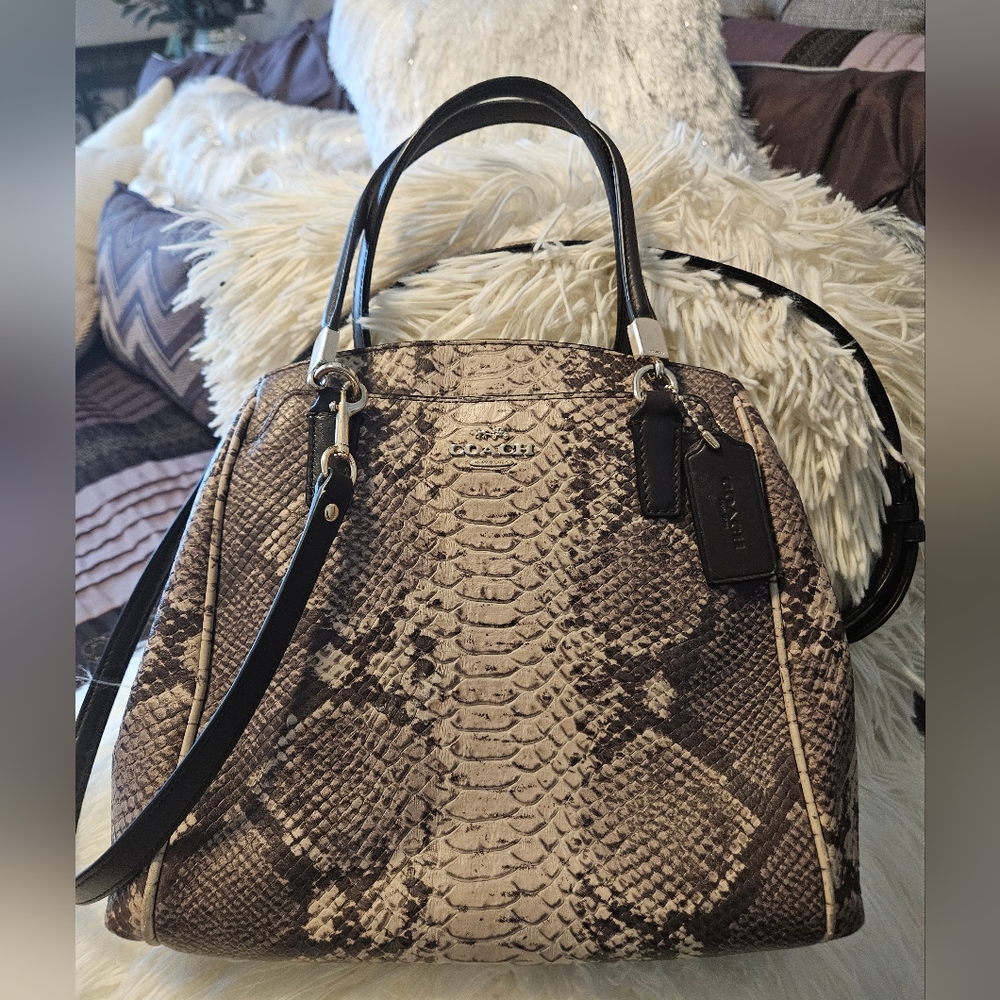 (F35876). Utiful Python Snake Minetta Satchel Bag… - image 2